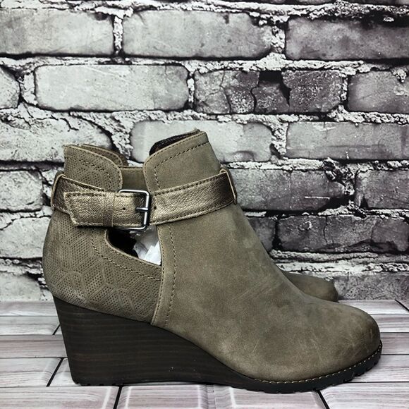 Rockport Cobb Hill Gray Taupe Ankle Strap Wedge Booties Women’s Sz 10M US/41.5EU - Picture 2 of 15